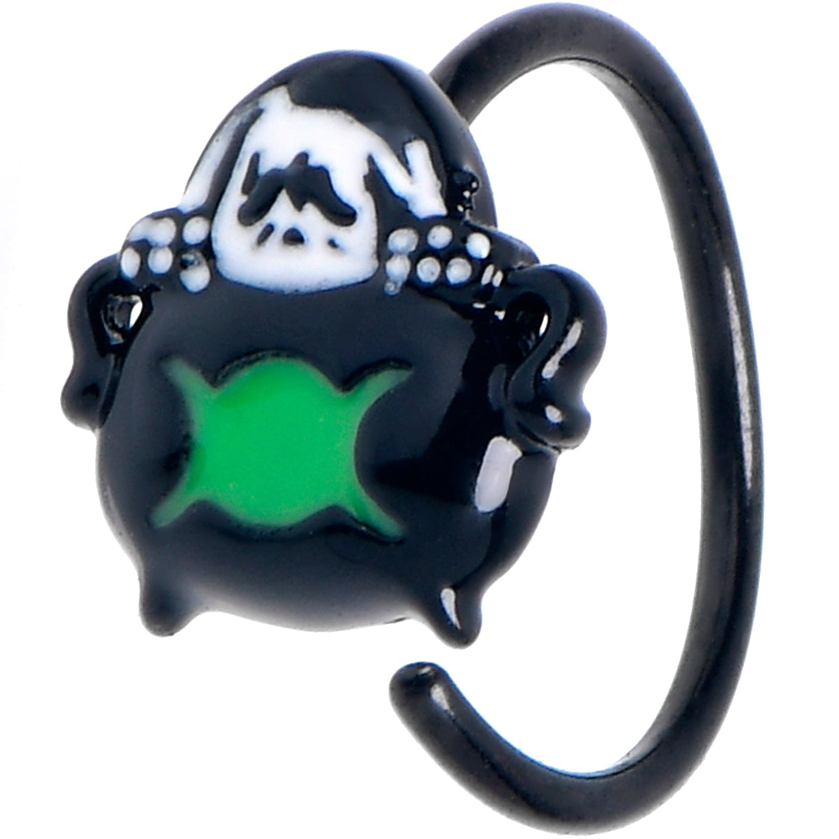 20G 5/16" Triple Moon Cauldron Black Nose Hoop