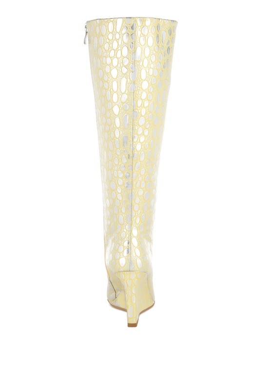 Bar Zone Tear Shaped Faux Leather Boots