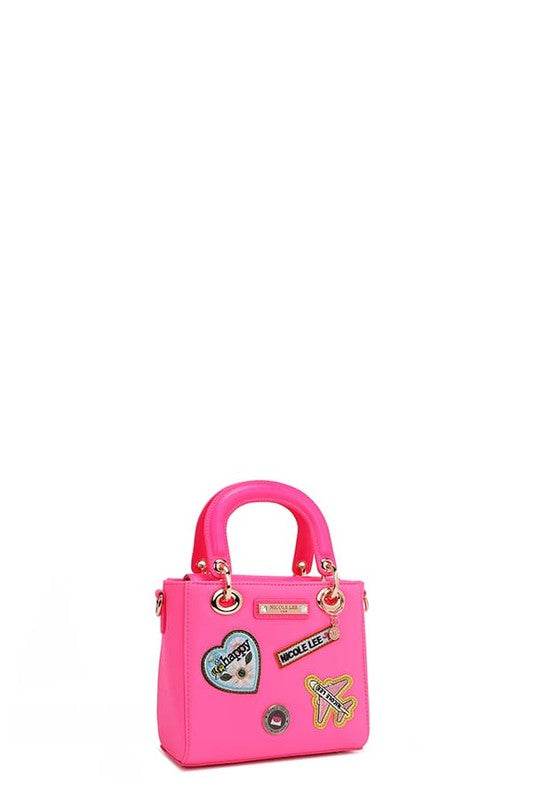 Nicole Lee USA Color Patch Handbag with Top Handle