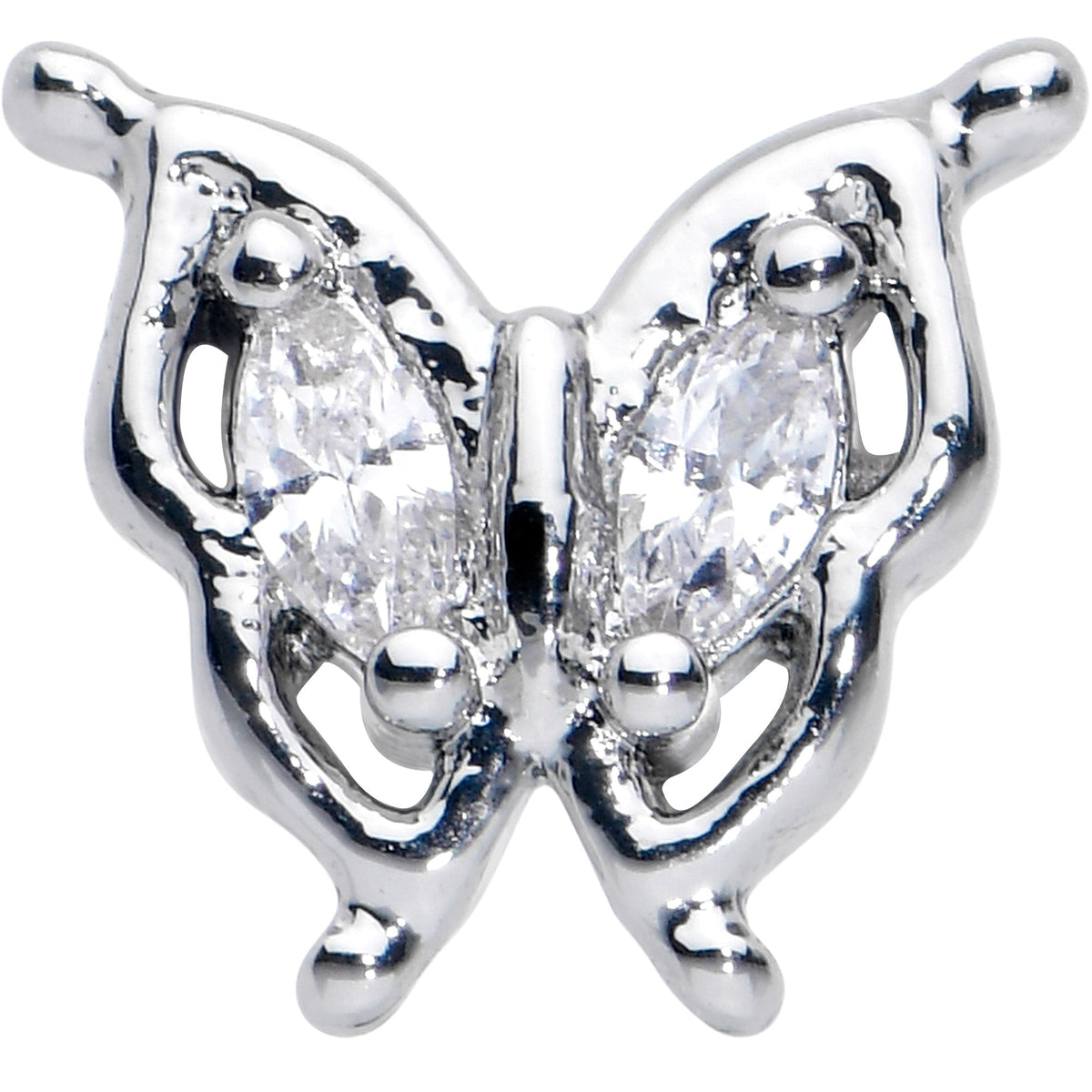 16G 1/4 Clear Gem Fancy Fab Butterfly Cartilage Tragus Earring