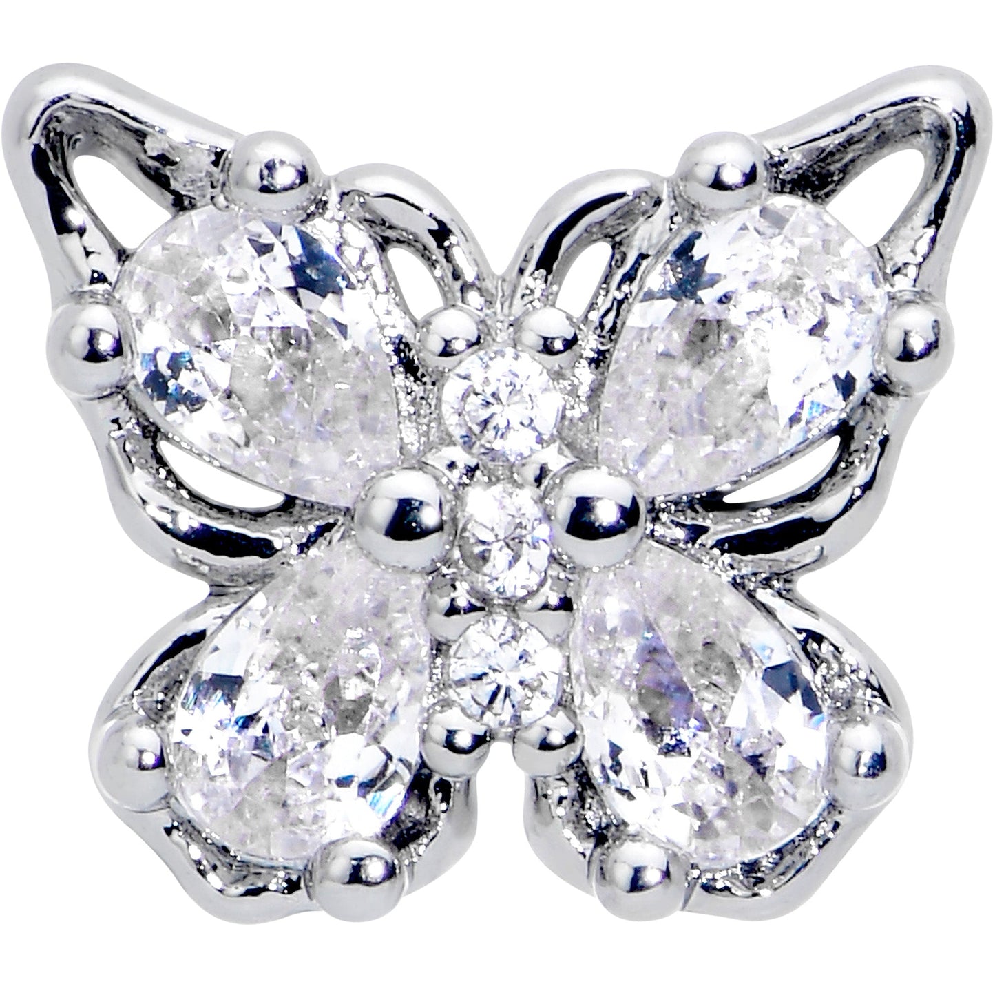 16G 1/4 Clear Gem Baroque Beauty Butterfly Cartilage Tragus Earring