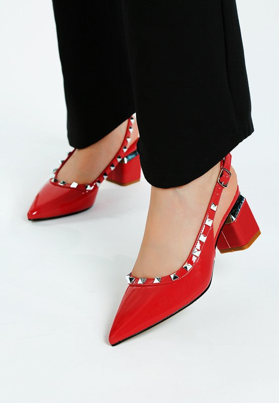 Hiral Stud Embellished Slingback Sandals