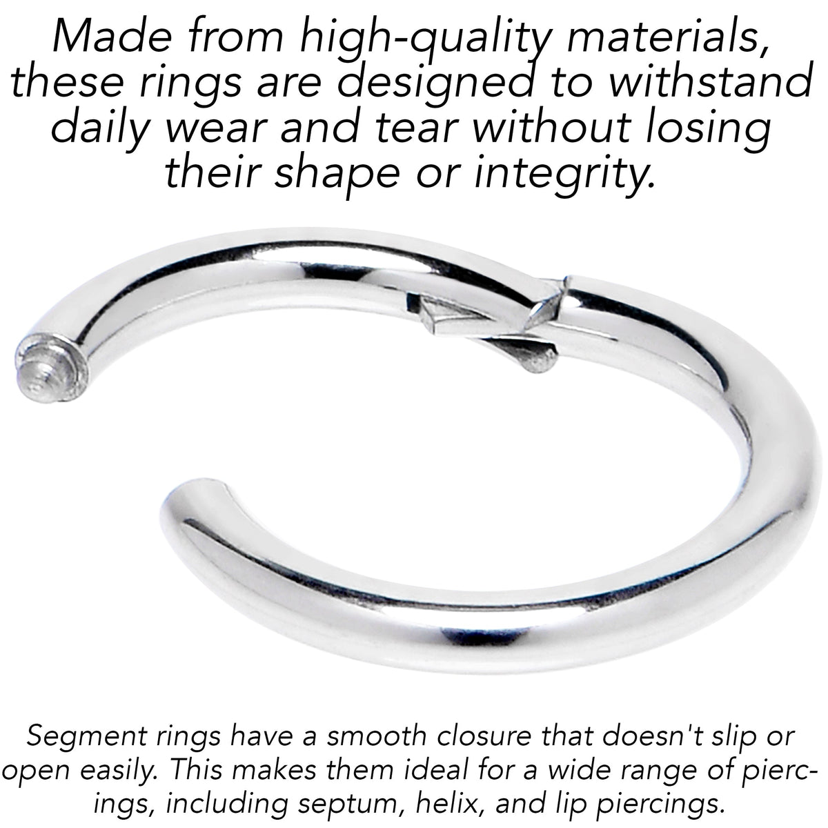 16G 1/4 316L Surgical Steel Precision Hinged Segment Hoop
