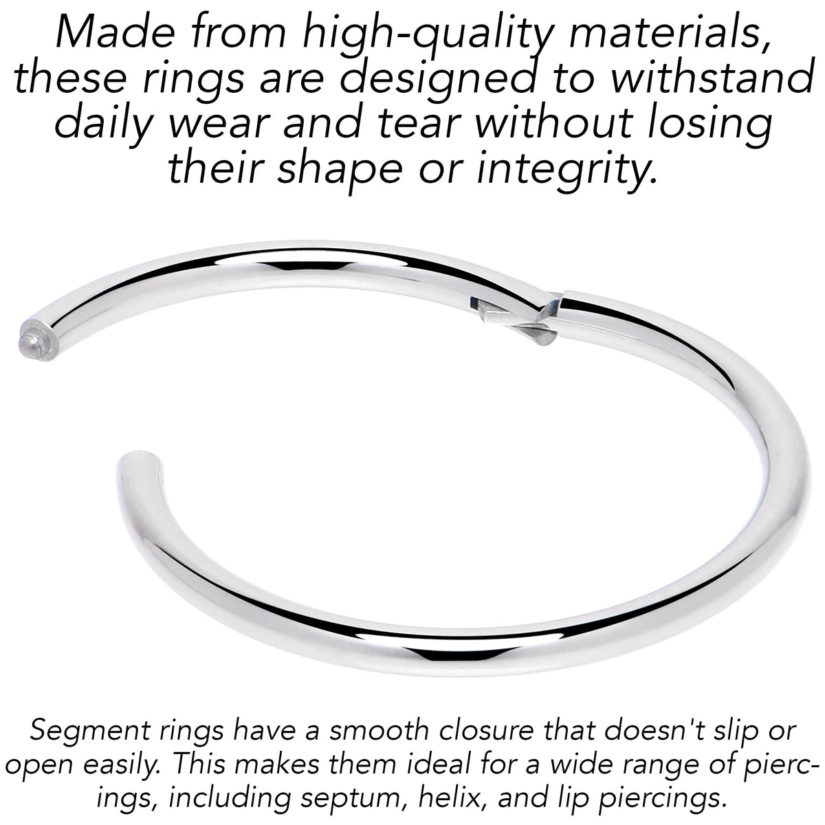16G 13mm 316L Surgical Steel Precision Hinged Segment Hoop