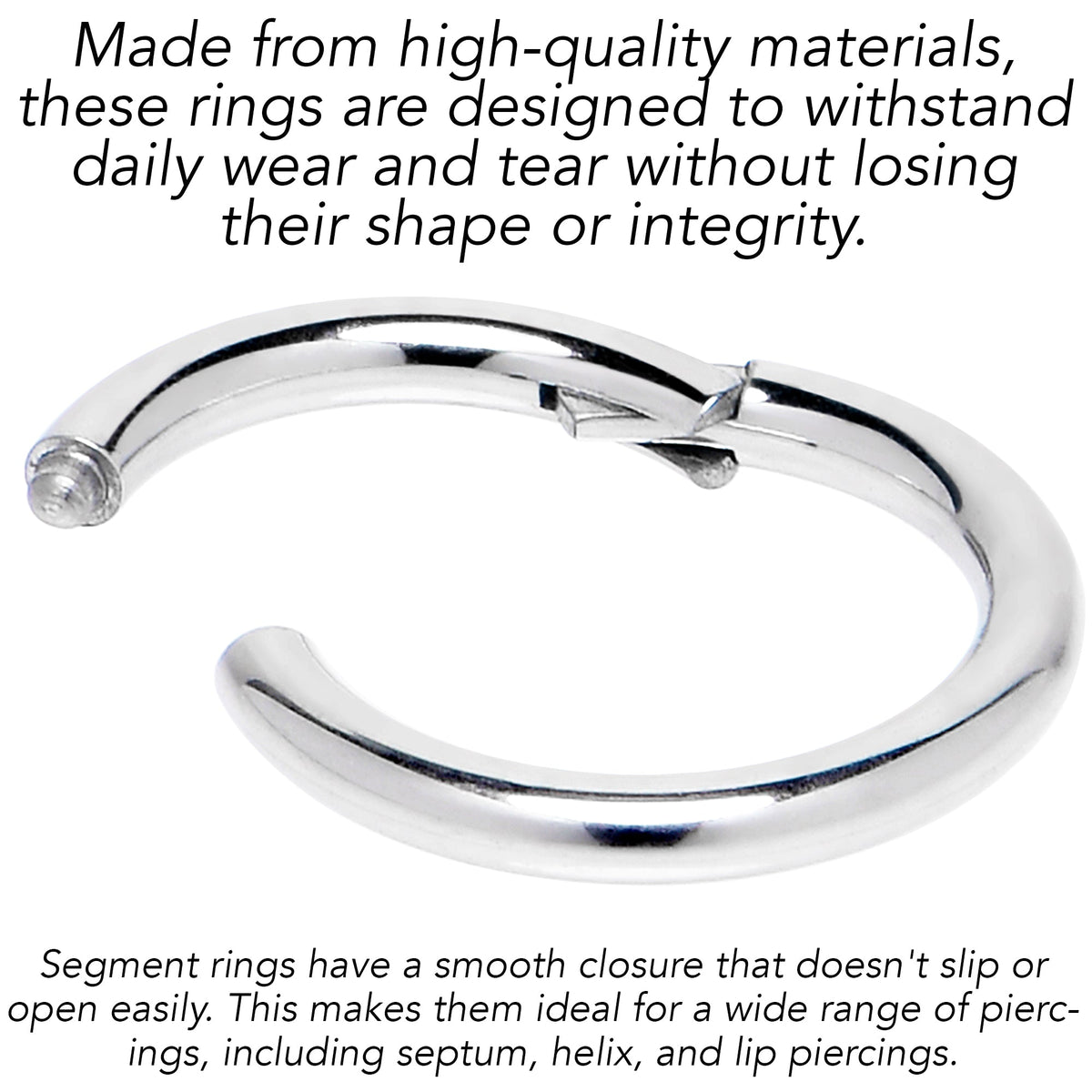 14G 9mm 316L Surgical Steel Precision Hinged Segment Hoop