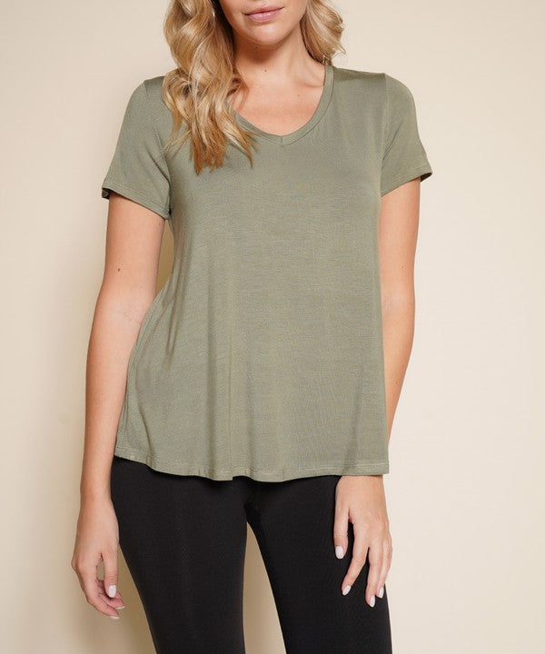 BAMBOO V NECK TOP PLUS SIZE