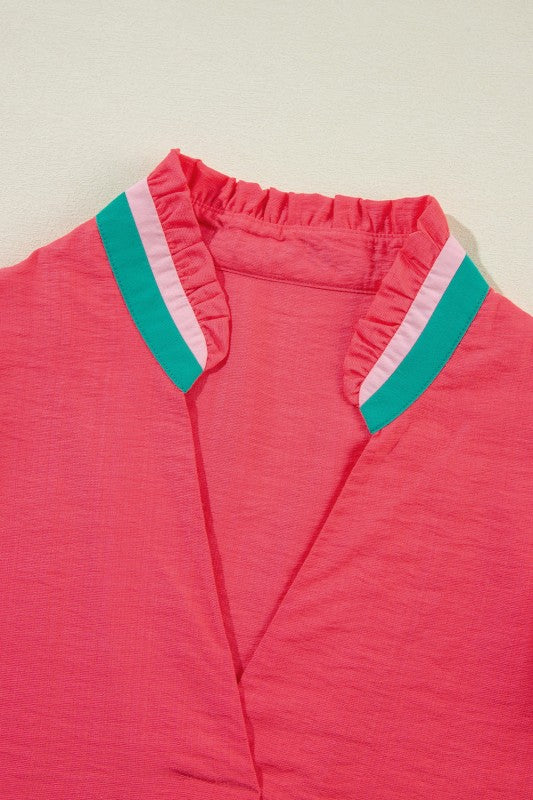 Becky V Neck Short Sleeve Blouse