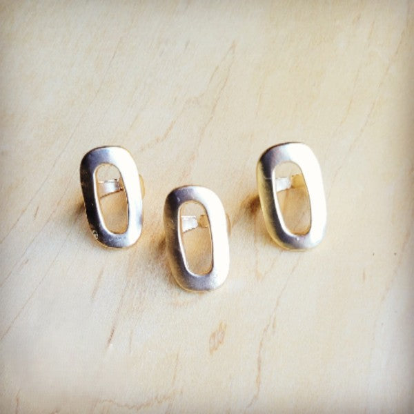 Matte Gold Electroplate Oval Ring