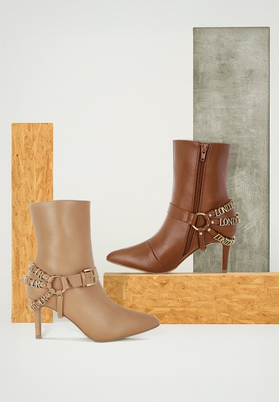 Nicene Harness Detail Stiletto Boots