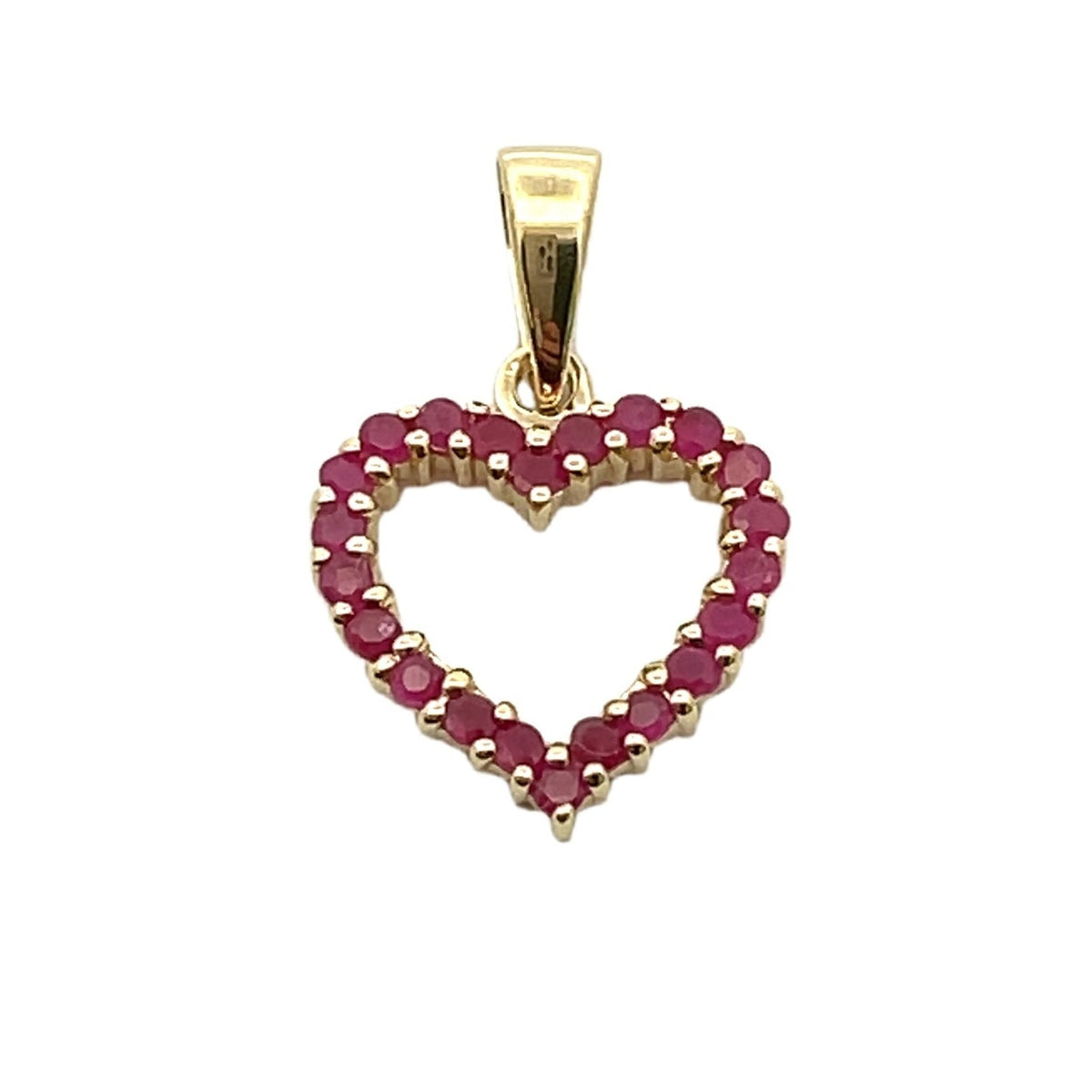Genuine .37ct Ruby Heart Love Pendant 10KT Yellow Gold