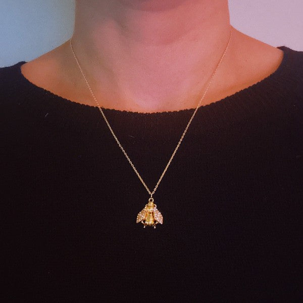 Timeless Vintage Bee Pendant Necklace