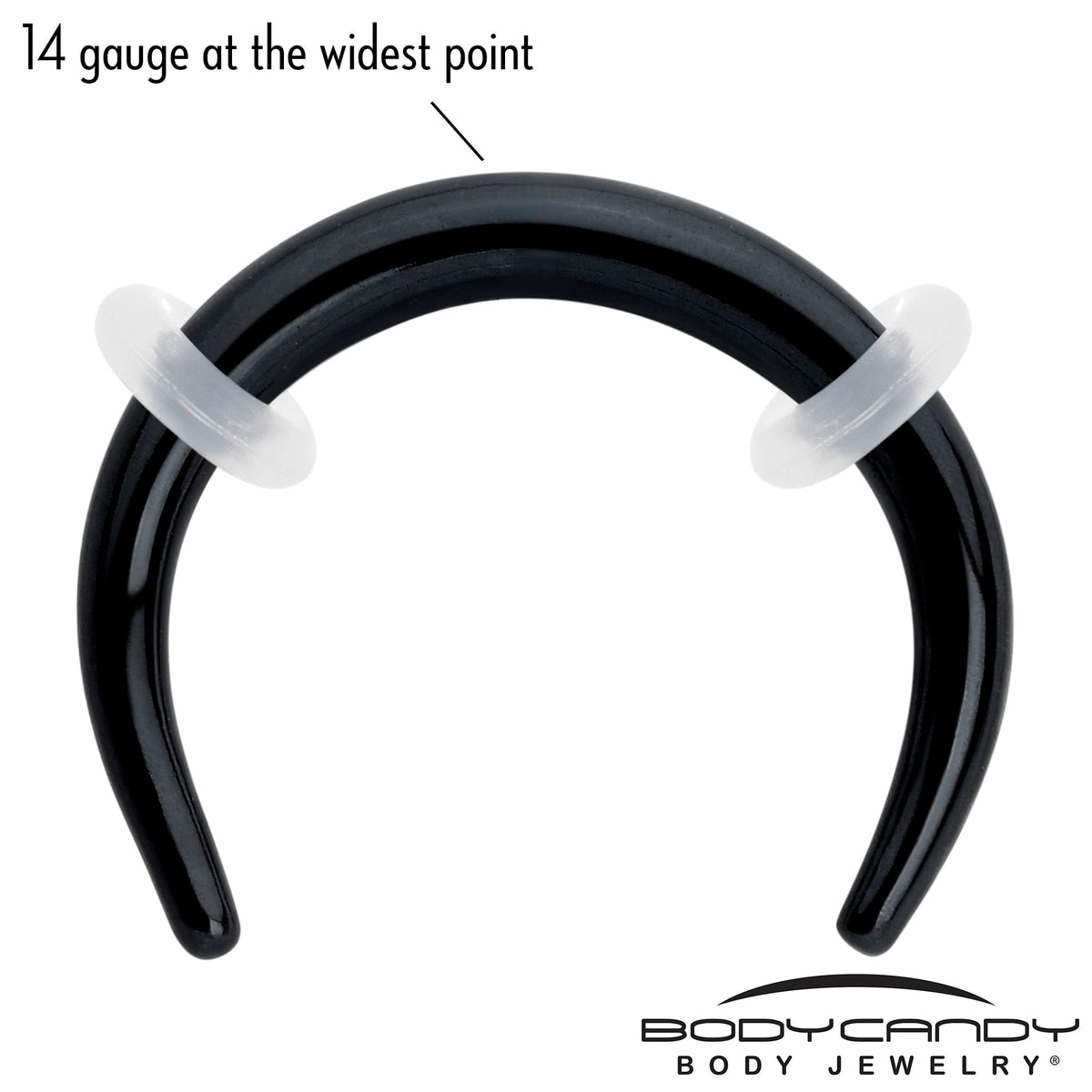 14G 5/16 Black Pincher Crescent Taper