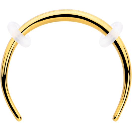 16G 3/8 Gold Tone Pincher Crescent Taper