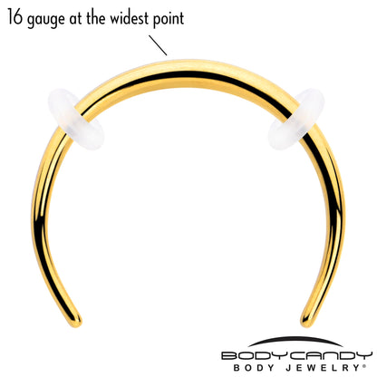 16G 3/8 Gold Tone Pincher Crescent Taper