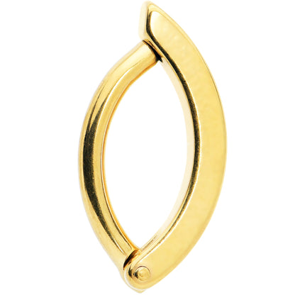 Gold Tone Smooth Simple Style Hinged Hoop Belly