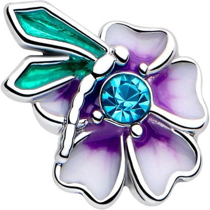 16G 5/16 Blue Gem Faerie Flower Purple Labret Monroe Tragus