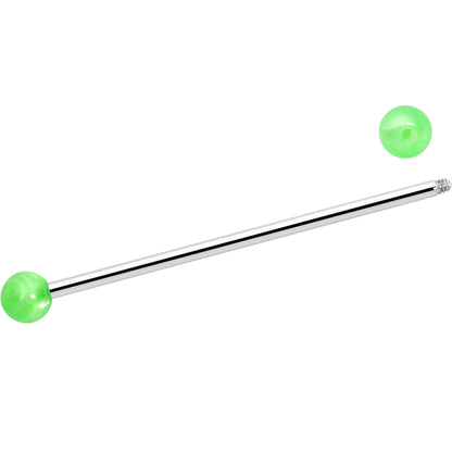 14G Color Acrylic Ball Industrial Barbell 38mm