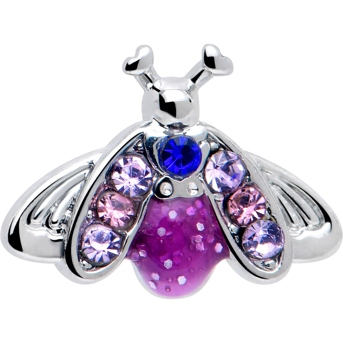 16G 5/16 Pink Blue Gem Beautiful Insect Labret Monroe Tragus