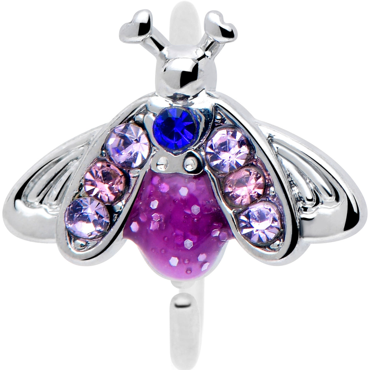 20G 5/16 Pink Blue Gem Beautiful Insect Nose Hoop