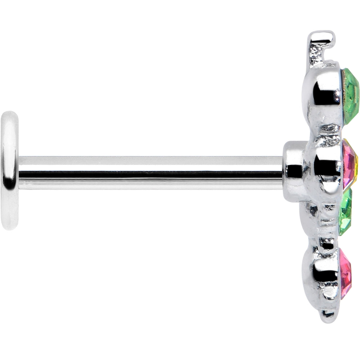 16G 5/16 Green Pink Gem Caterpillar Labret Monroe Tragus