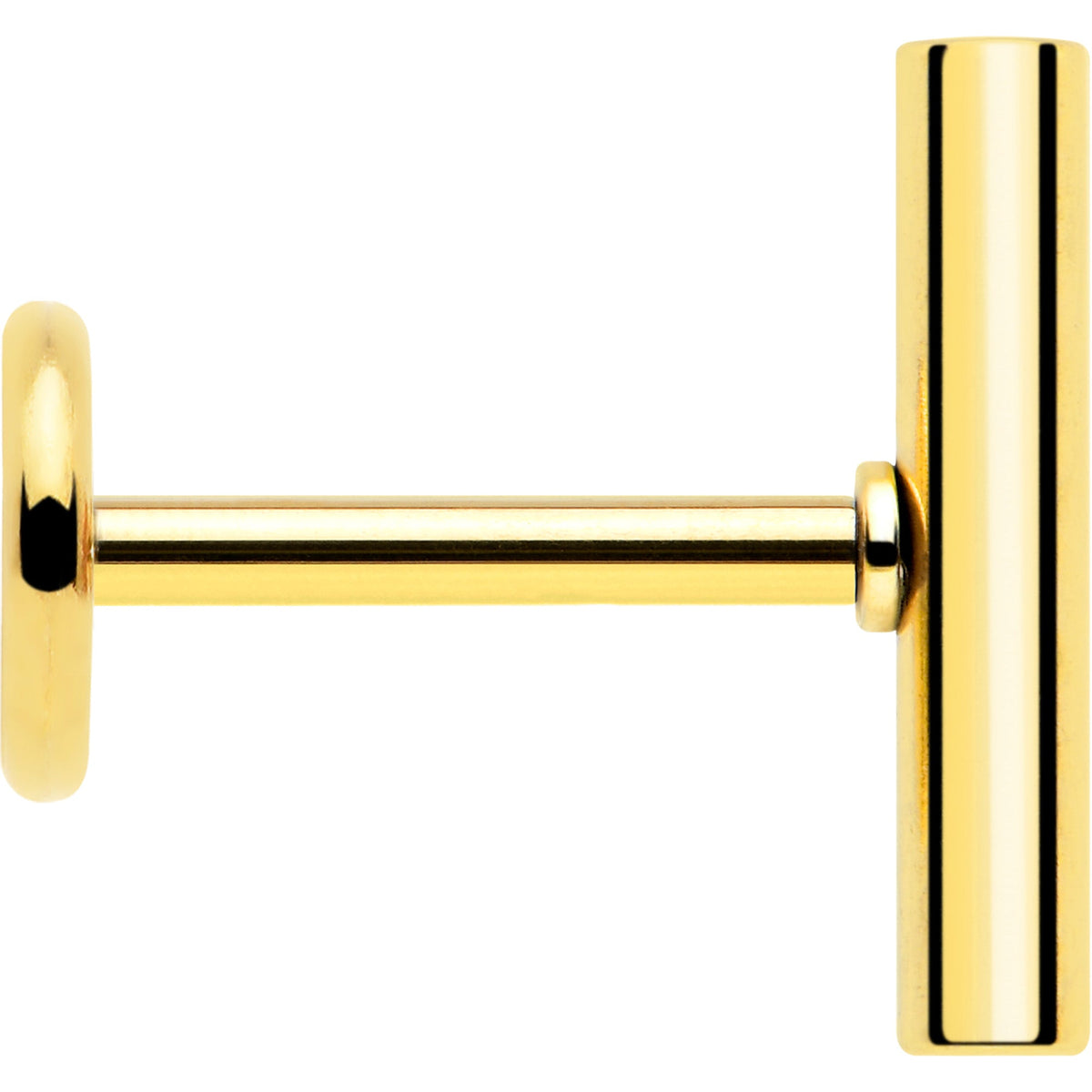 316L Surgical Steel Straight Barbell Flat Back Stud Earrings - 1 Pair