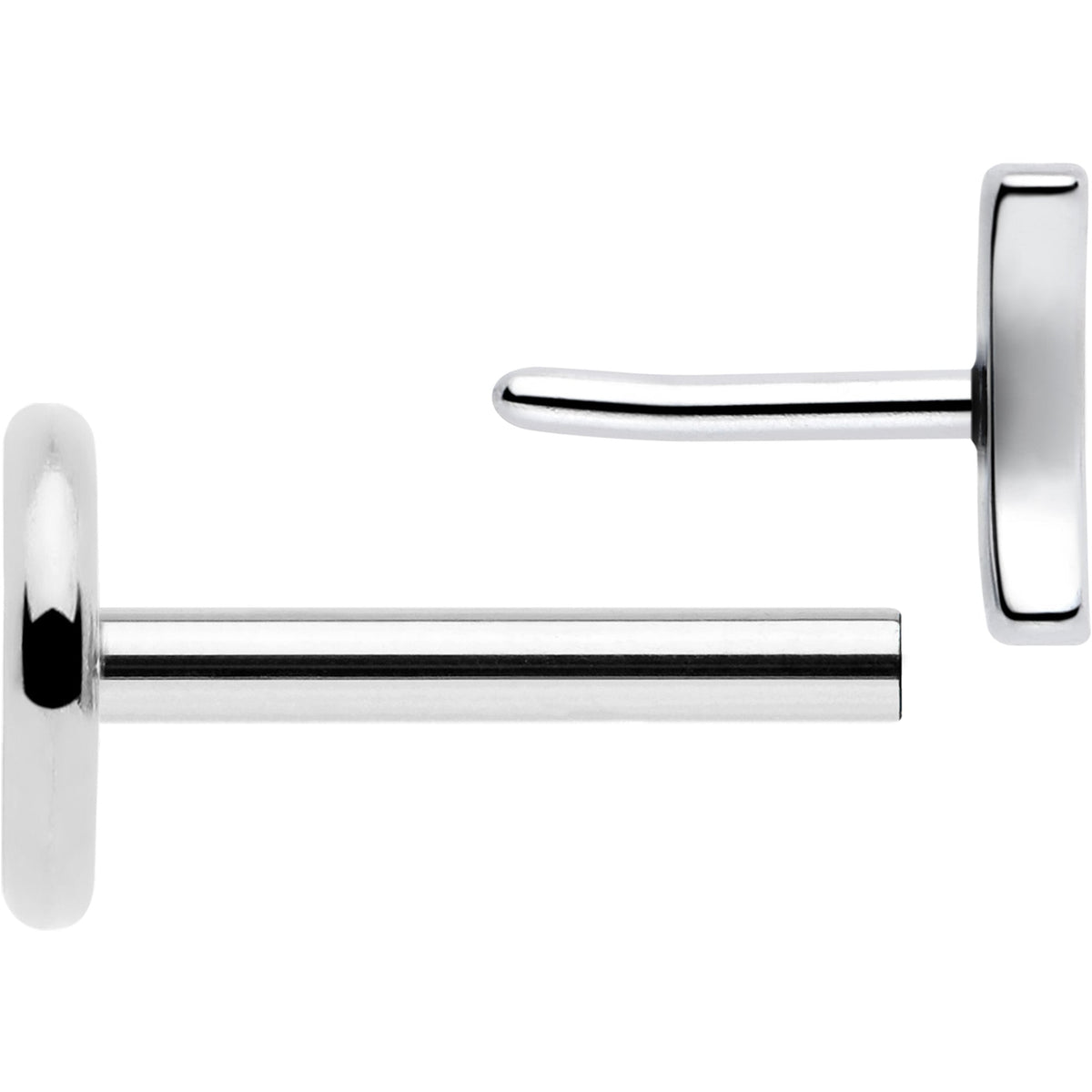 4mm Crescent Moon Flat Back Stud Earrings - 1 Pair