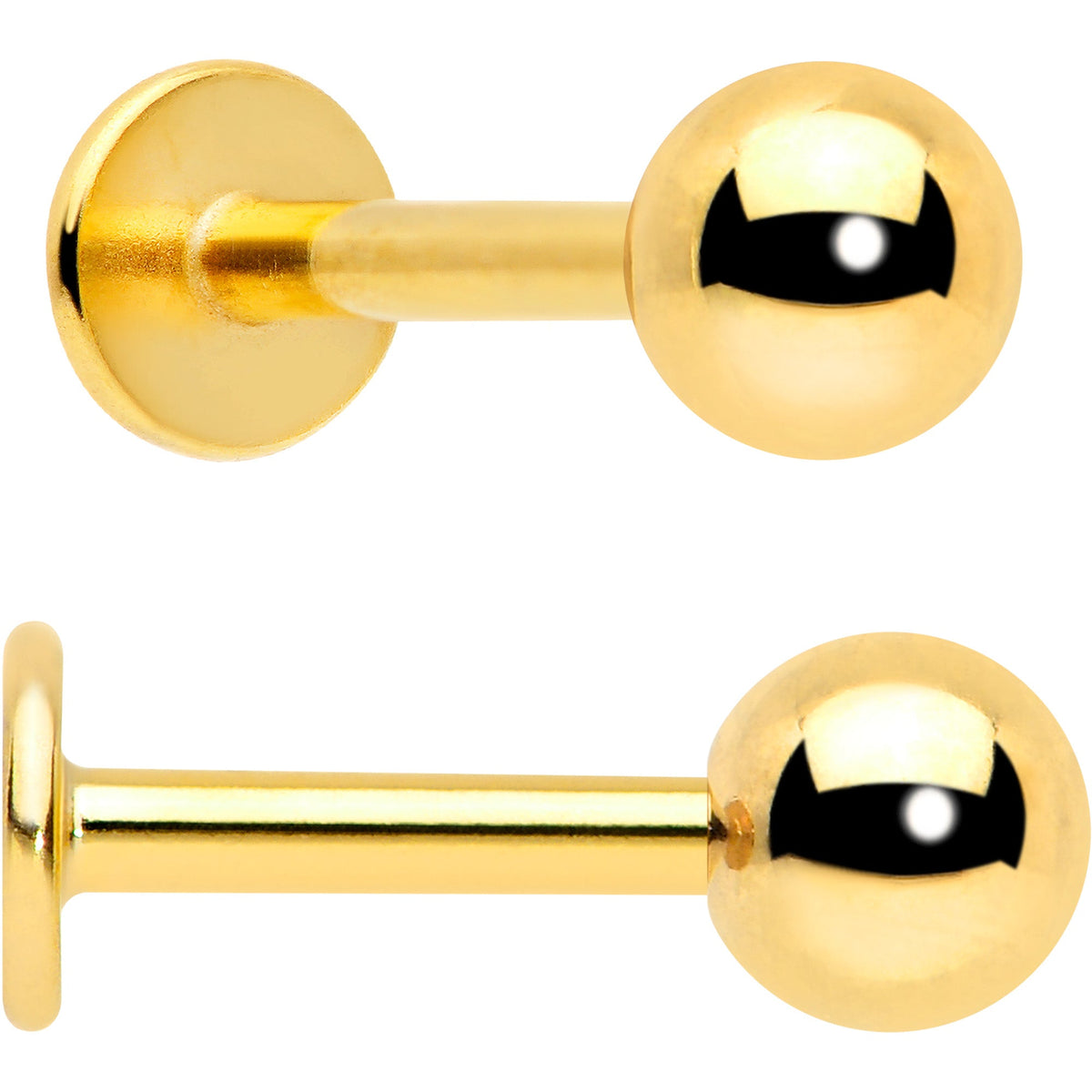 16G Frog Flat Back Earring Set Internally Threaded 3 Pack