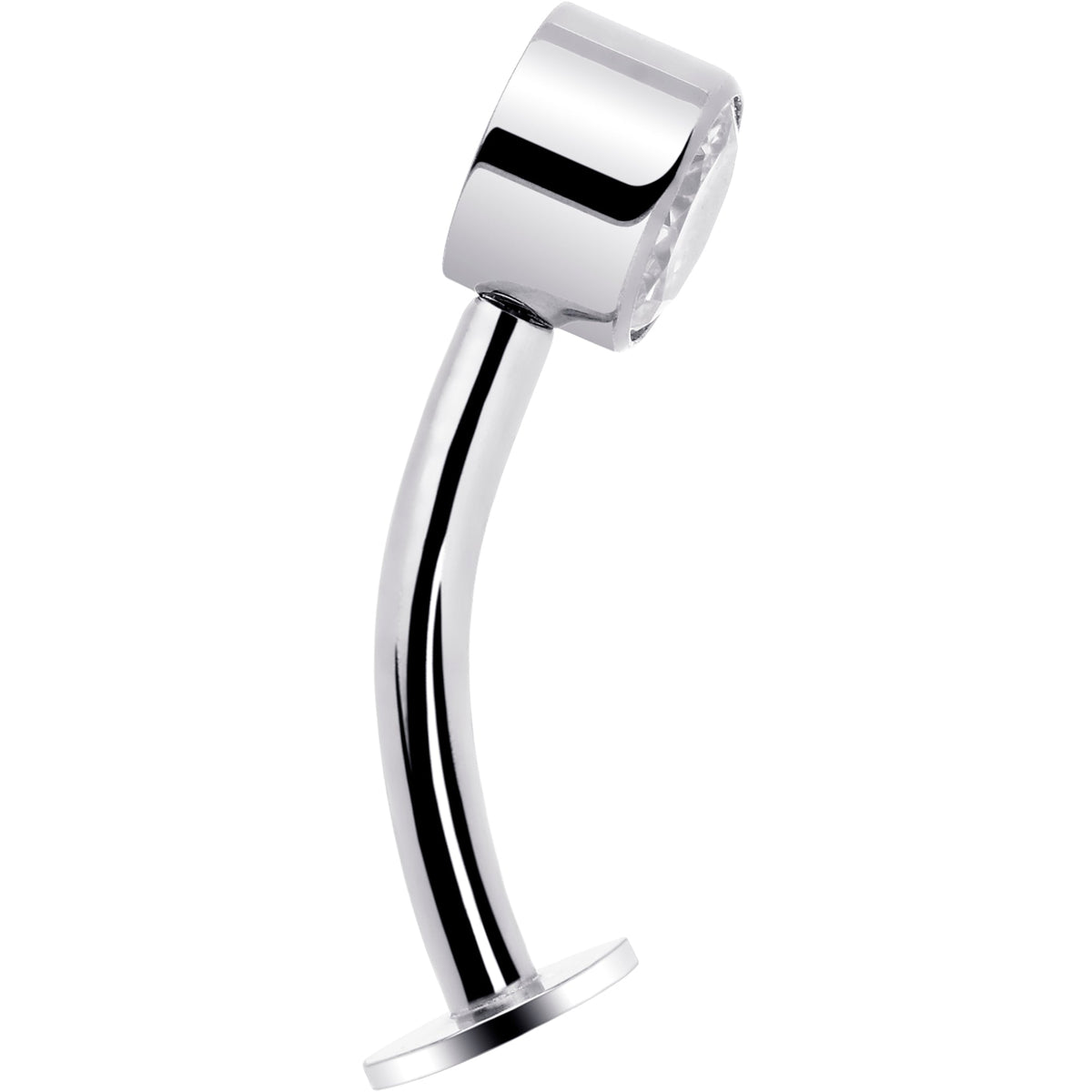 Bezel Gem Titanium Threadless Floating Belly Ring
