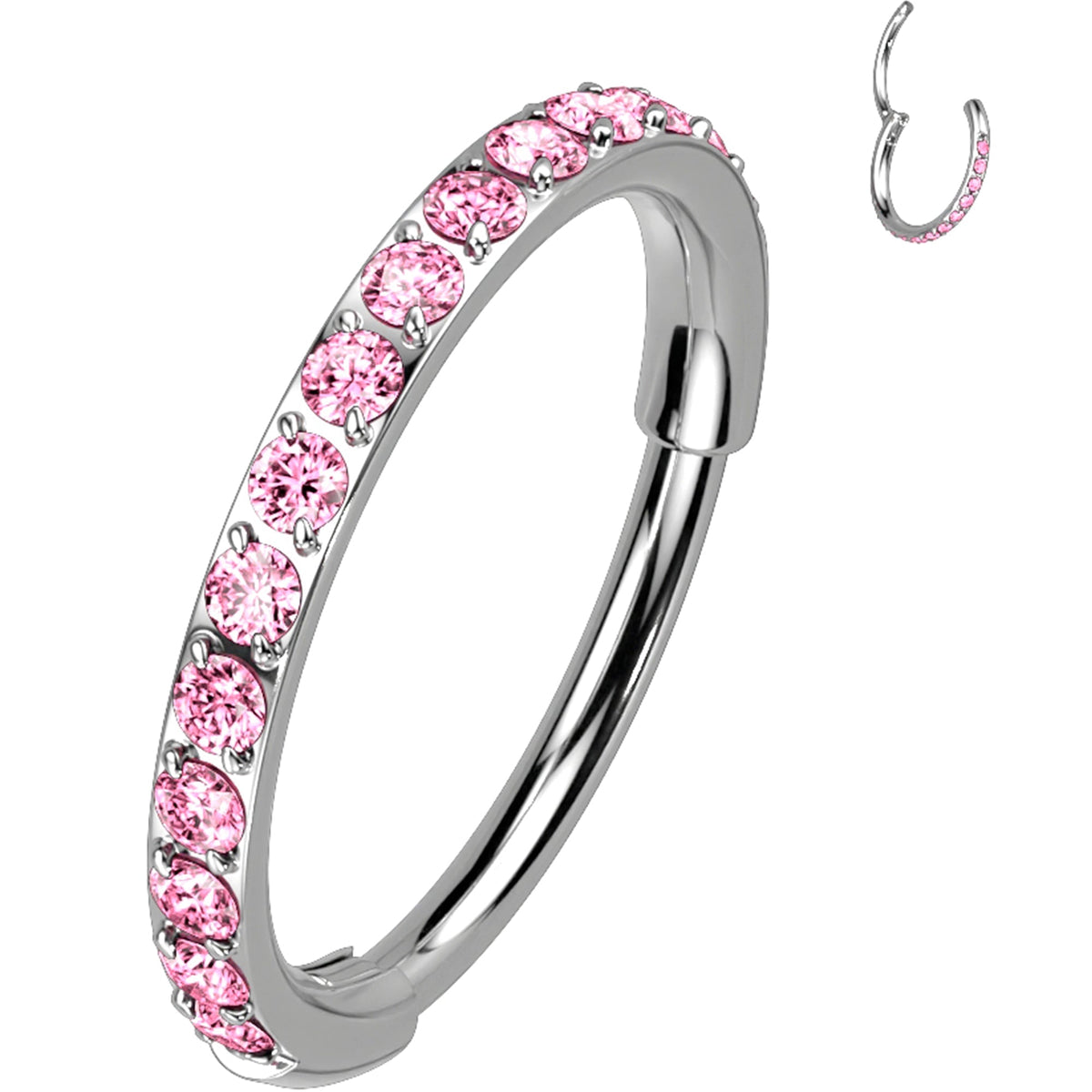 18G Micro Gem Titanium Hinged Nose Hoop