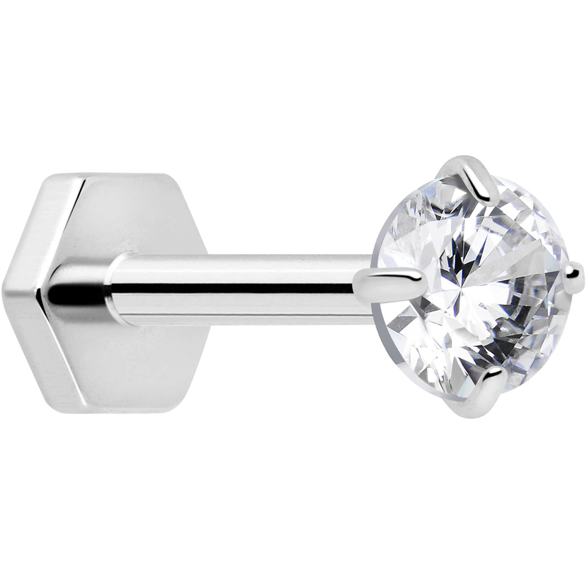 18G 5/16 CZ Implant Grade Titanium Reversible Threadless Flatback