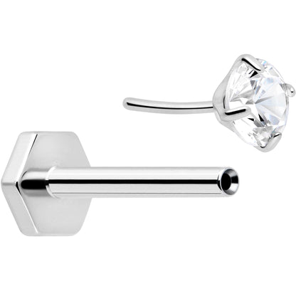 18G 5/16 CZ Implant Grade Titanium Reversible Threadless Flatback