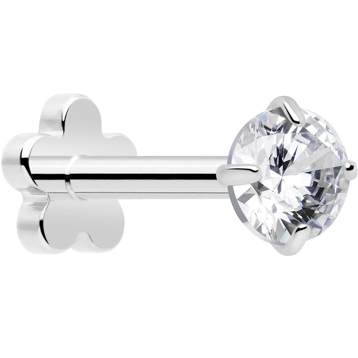 18G 5/16 CZ Implant Grade Titanium Reversible Threadless Flatback
