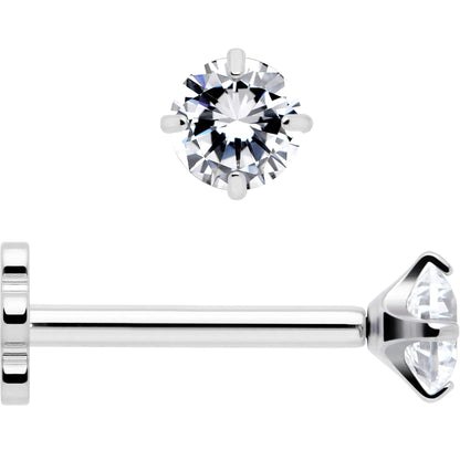 18G 5/16 CZ Implant Grade Titanium Reversible Threadless Flatback