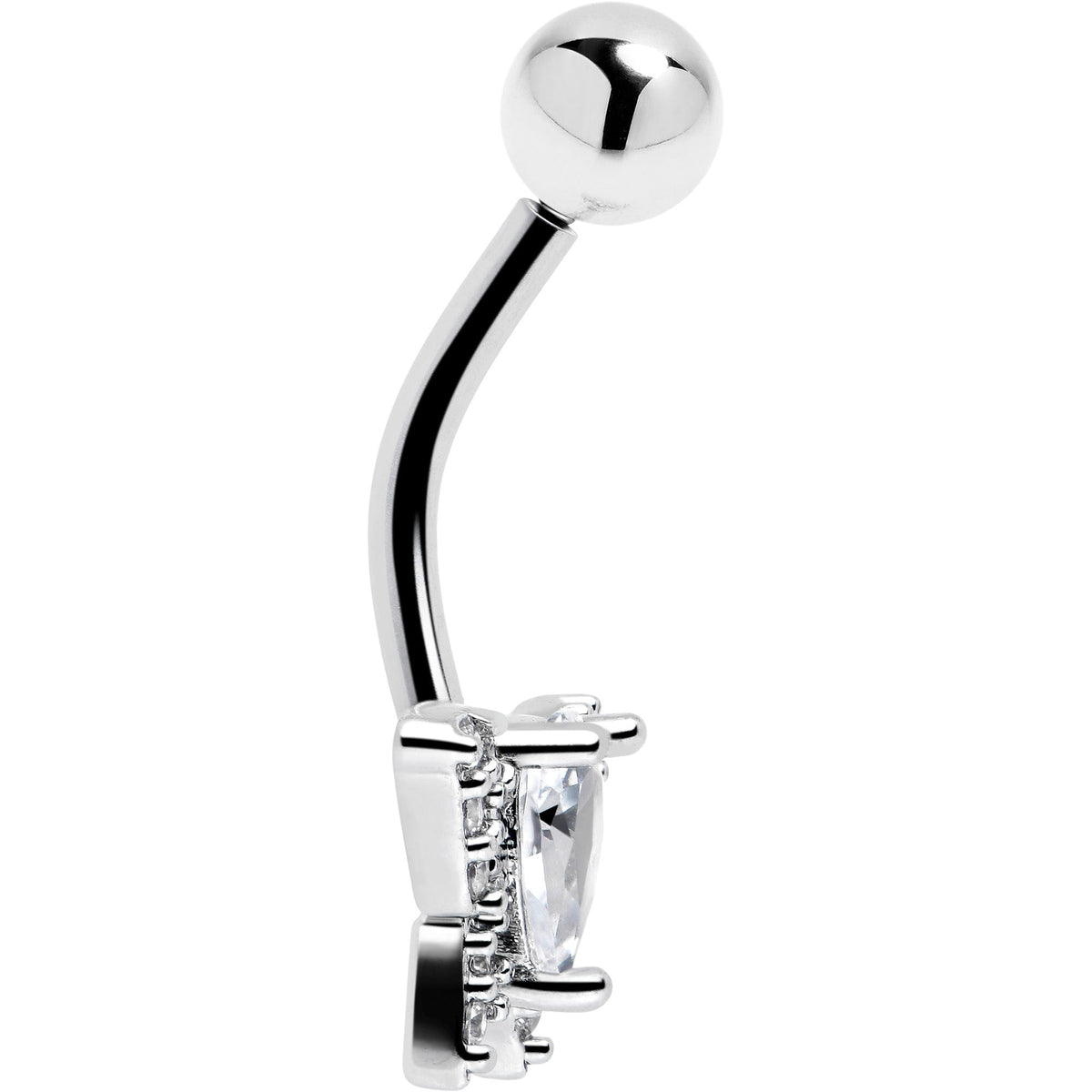 Cubic Zirconia Style Butterfly Belly Ring