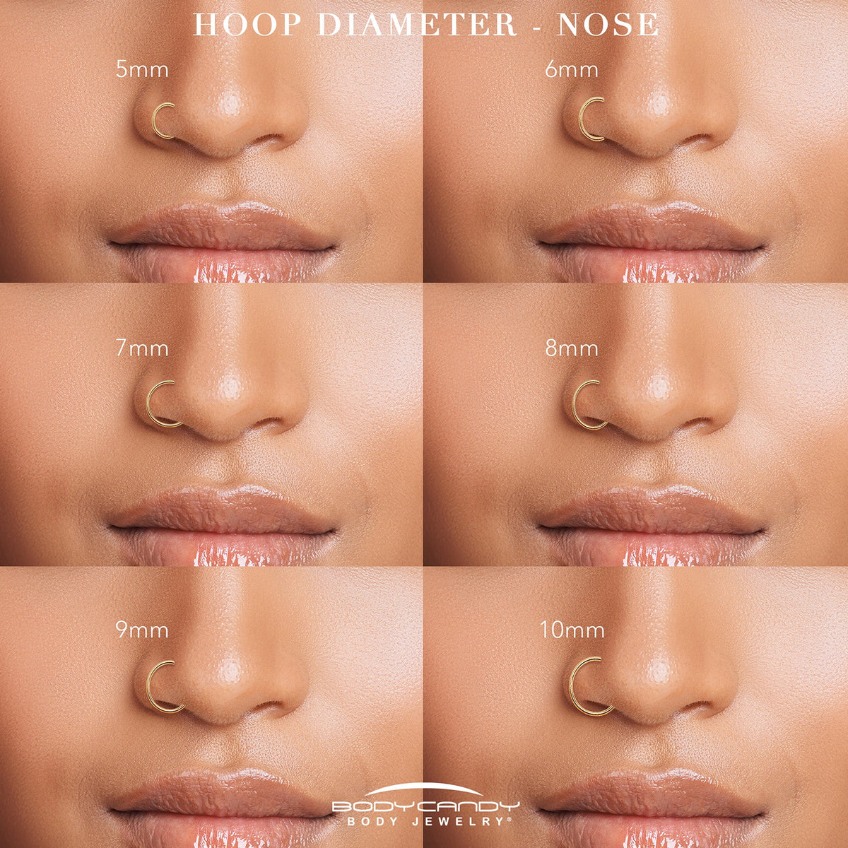 20G Double Row Micro Gem Implant Grade Titanium Hinged Double Hoop Nose Ring