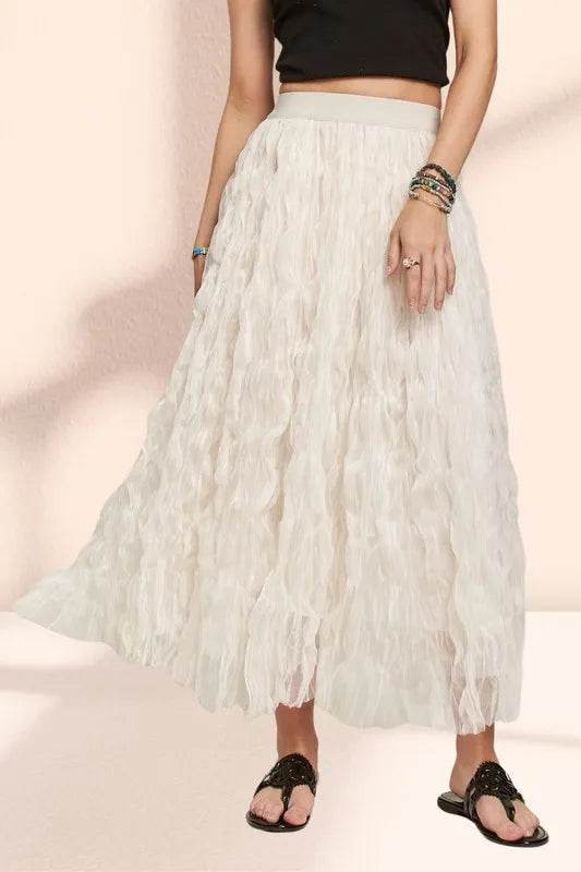 ADORA Elastic Waist Cloud Fluffy Maxi Skirt