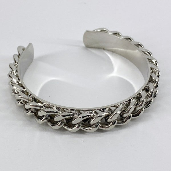 Open Cuff Bracelet With Cuban Link Chain