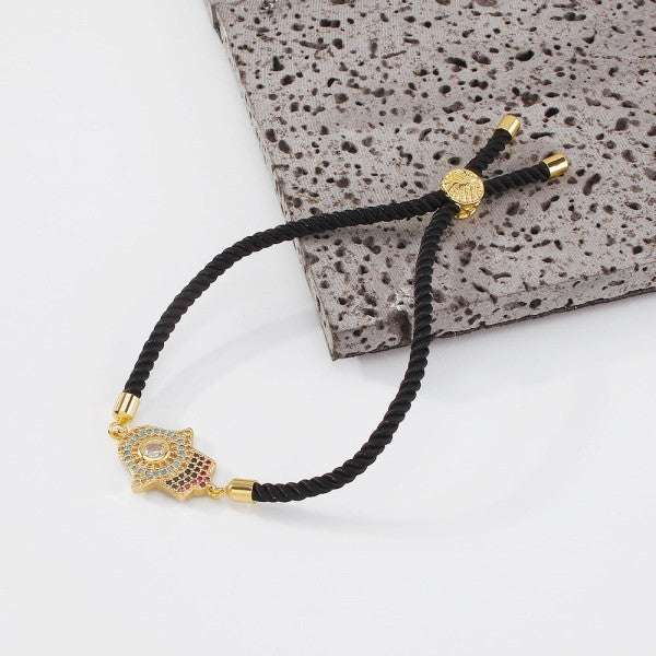 18K Gold Plated Hamsa Cord Bracelets