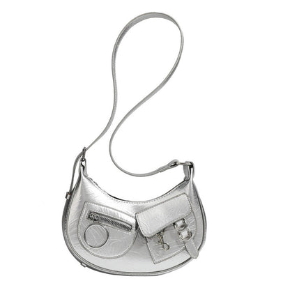 Design Stylish Retro Small Crossbody Bag - Versatile Punk Crescent Bag for Everyday Use