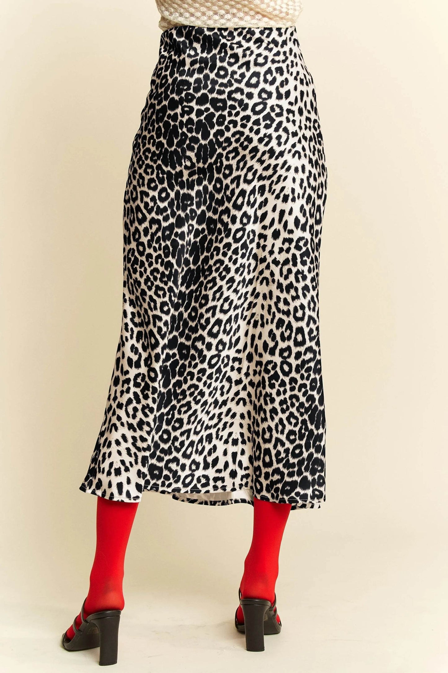 Davi & Dani Leopard Animal Print Long Length Skirt