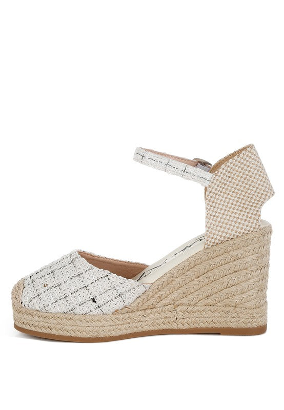 Regatta Tweed Round Toe Woven Wedges
