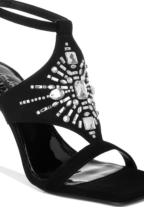 Warda Jeweled Shiny Stiletto Heels