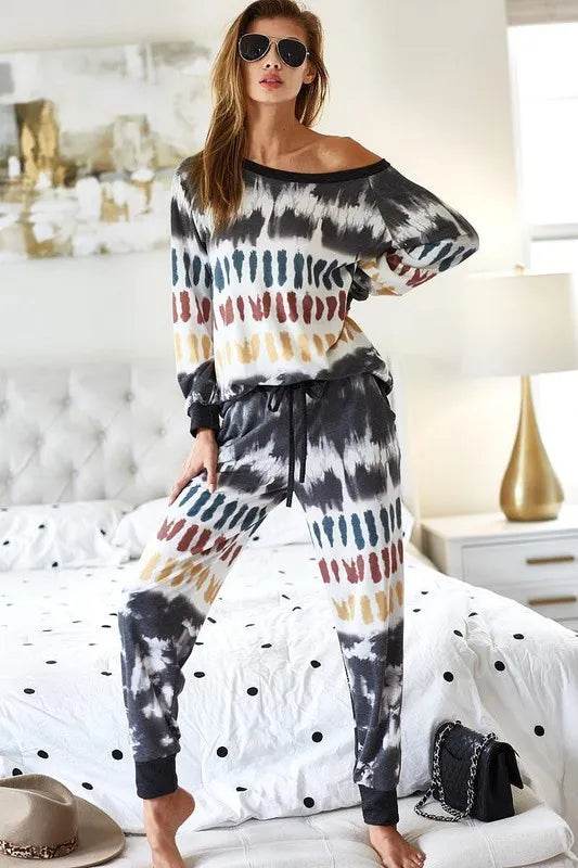 BiBi Tie Dye Print French Terry Top