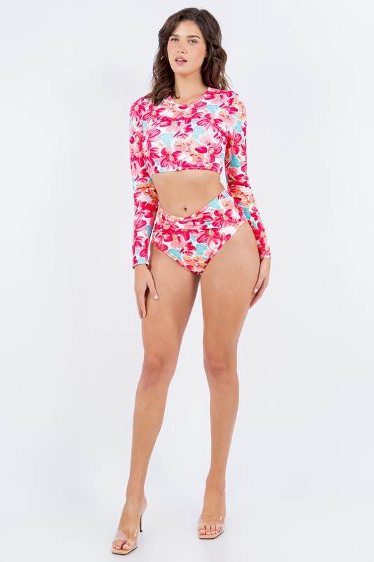 TWO PIECE FLORAL PRINTS LONG SELEEVES