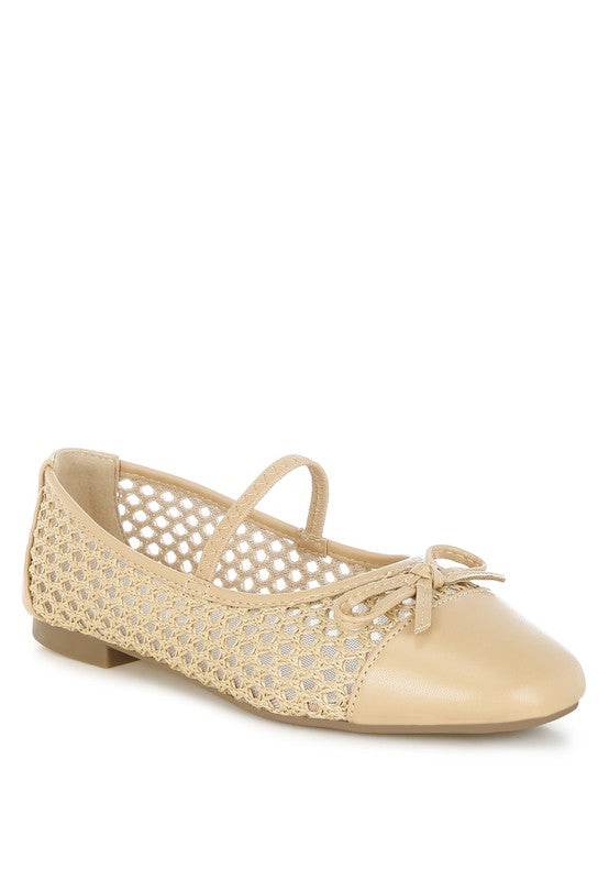 Omela Woven Bow Detail Ballerinas