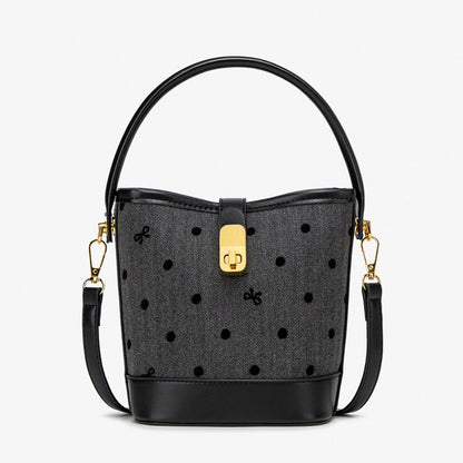 Fashion casual bucket bag, simple handbag, small tote bag, versatile commuter shoulder Crossbody bag