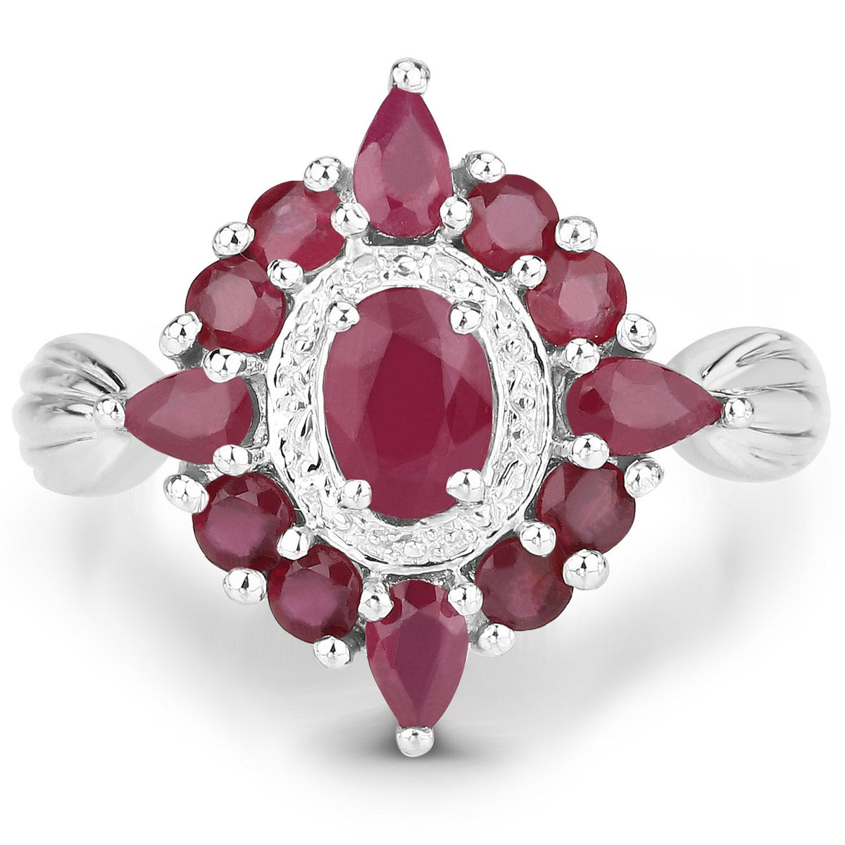 2.89 Carat Genuine Ruby .925 Sterling Silver Ring