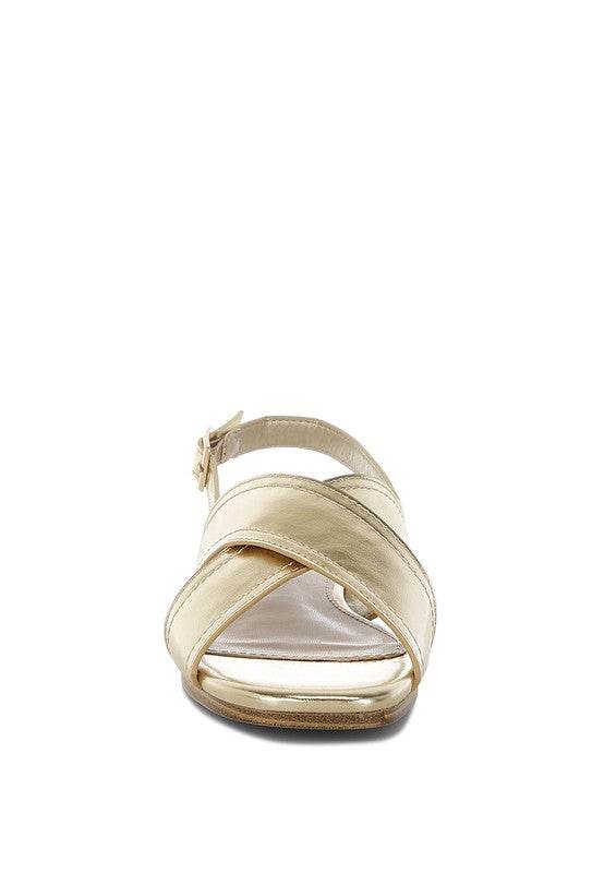 Kanon Metallic Pleather Criss-Cross Flats