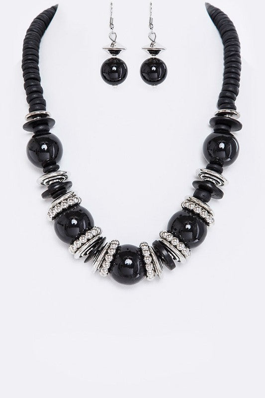 Mix Beads & Disks Necklace Set