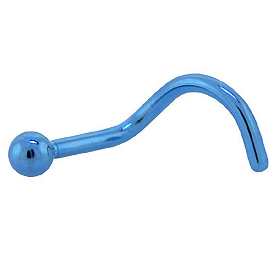 Grade 23 Titanium Light Blue BALL Nose Ring